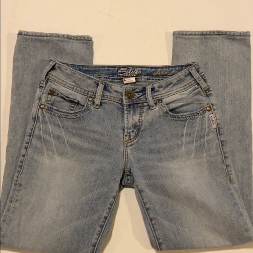 Silver Blue Jeans Aiko Flood Cotton Blend Size 26